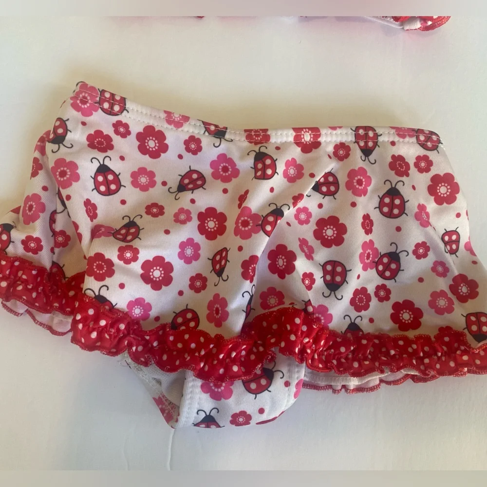 Infant Girls Ladybug Bikini Swim Set Bathing Suit